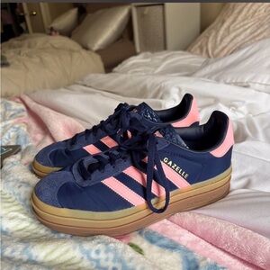 Adidas Gazelle Women's Blue and Pink Sneakers